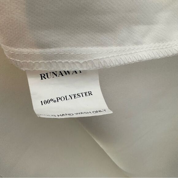 Runaway the Label White Alira One Shoulder Long Sleeve mini Dress | S - Picture 8 of 8